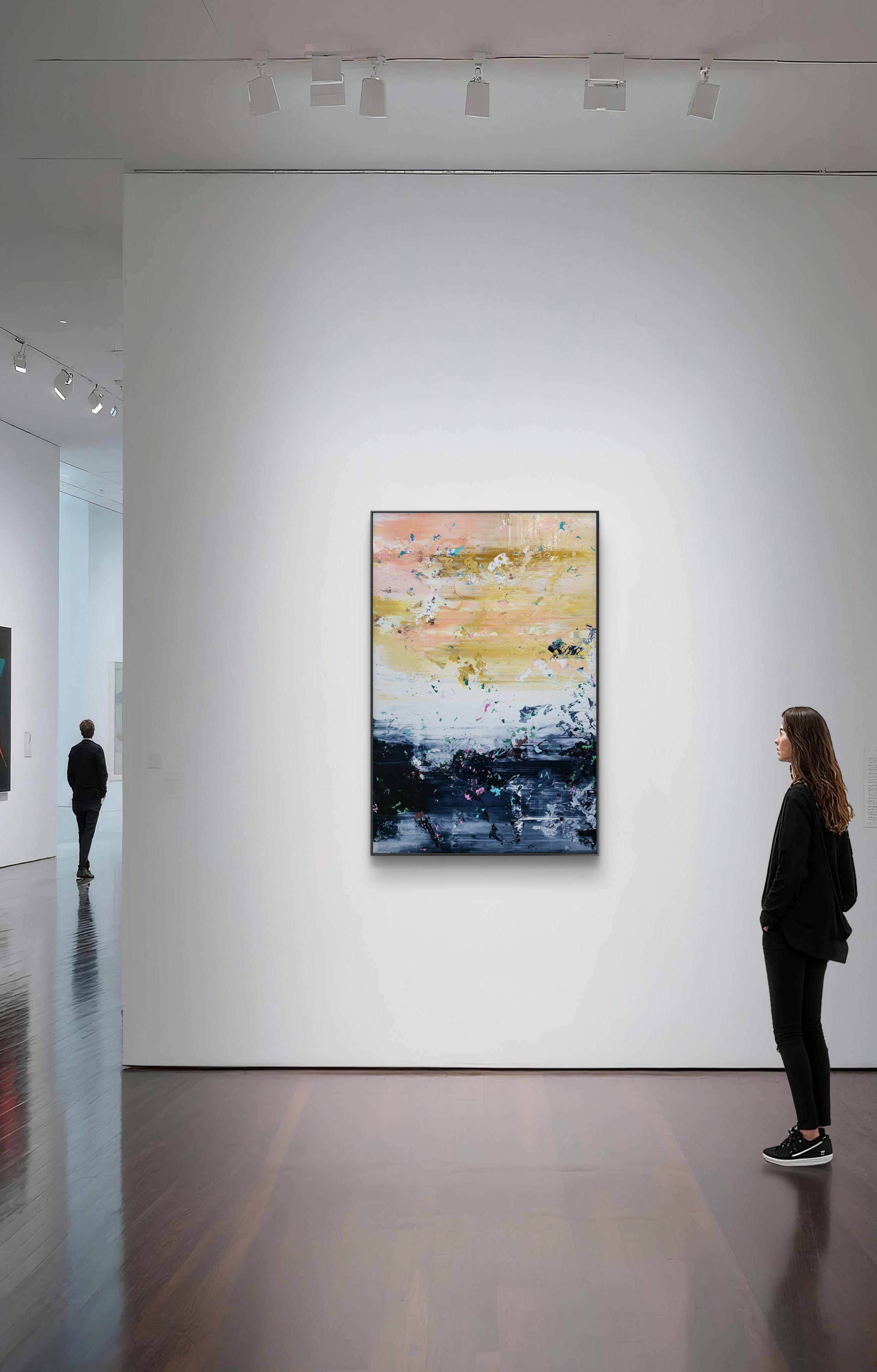 Abstract 2577 - Beige Abstract Painting by Alex Senchenko