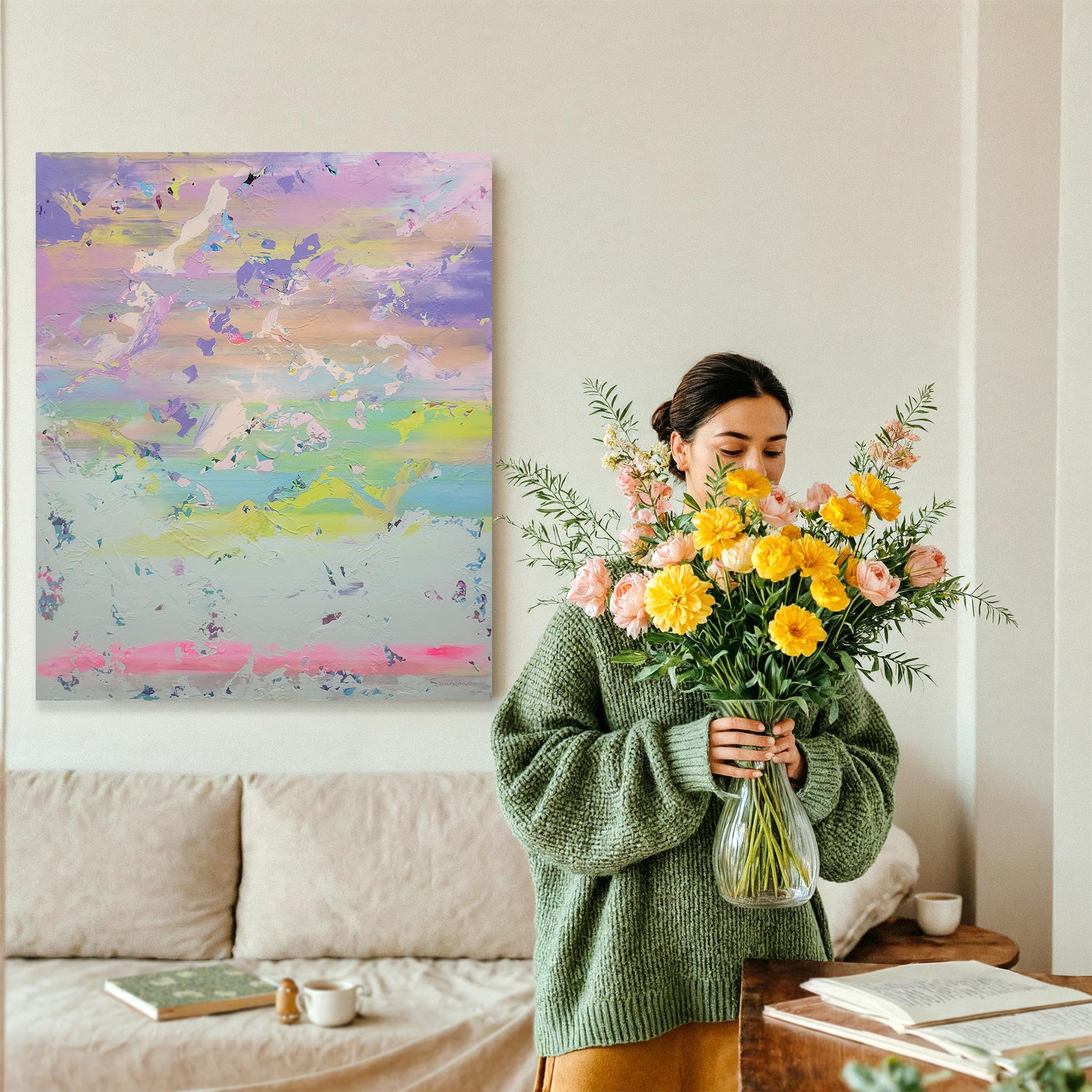 Abstract 2583 - Gray Landscape Painting by Alex Senchenko