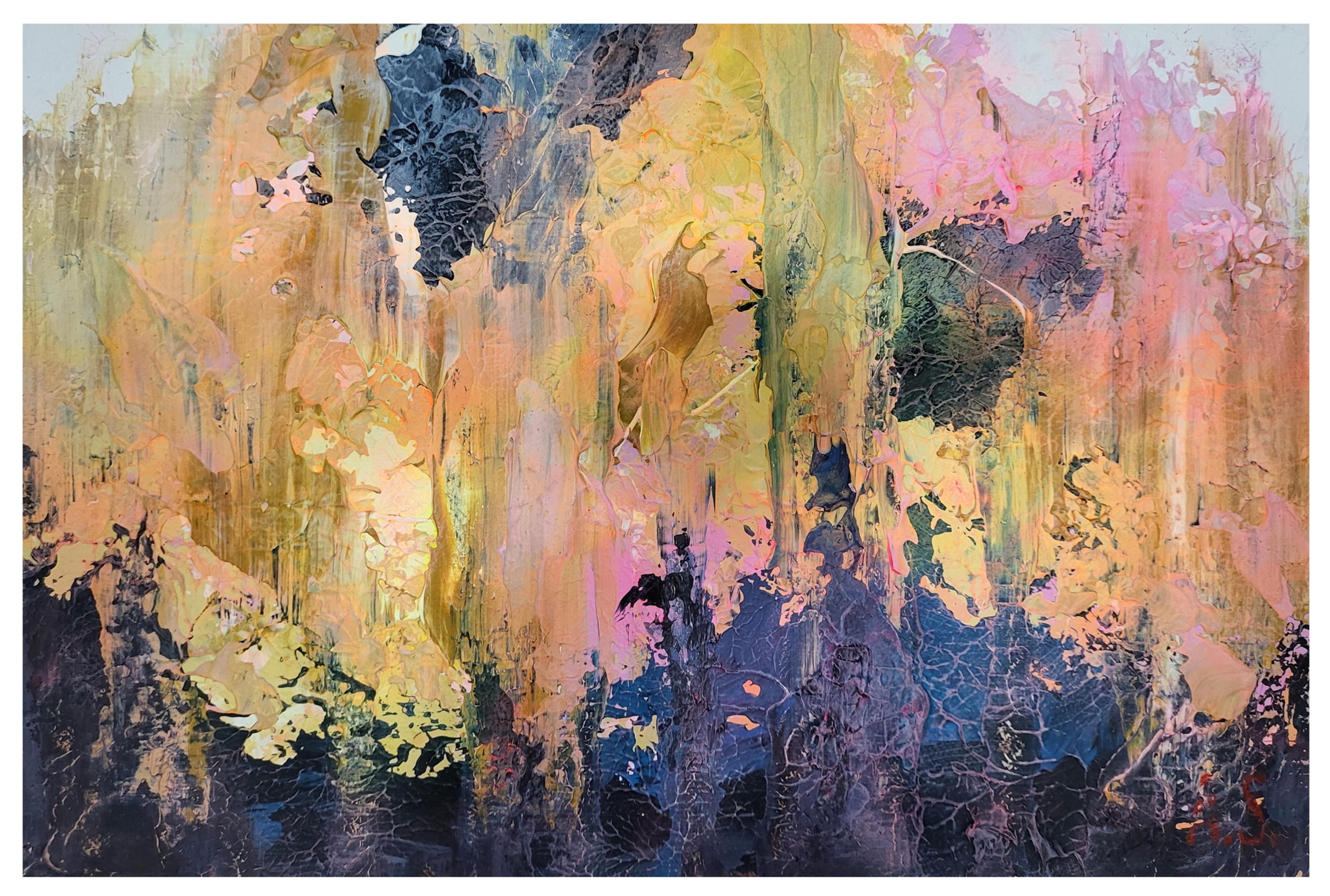 Abstract 2621 - Peinture abstraite originale à l'acrylique - 60 x 42 cm.