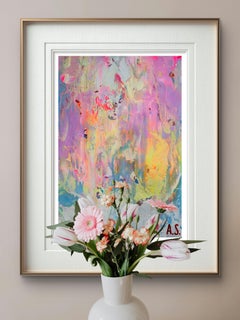 Abstract 2630 - Colorful Impasto Abstract Painting. Pastel Colors
