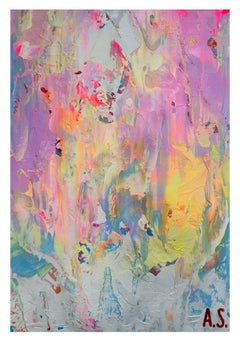 Abstract 2630 - Colorful Impasto Abstract Painting. Pastel Colors