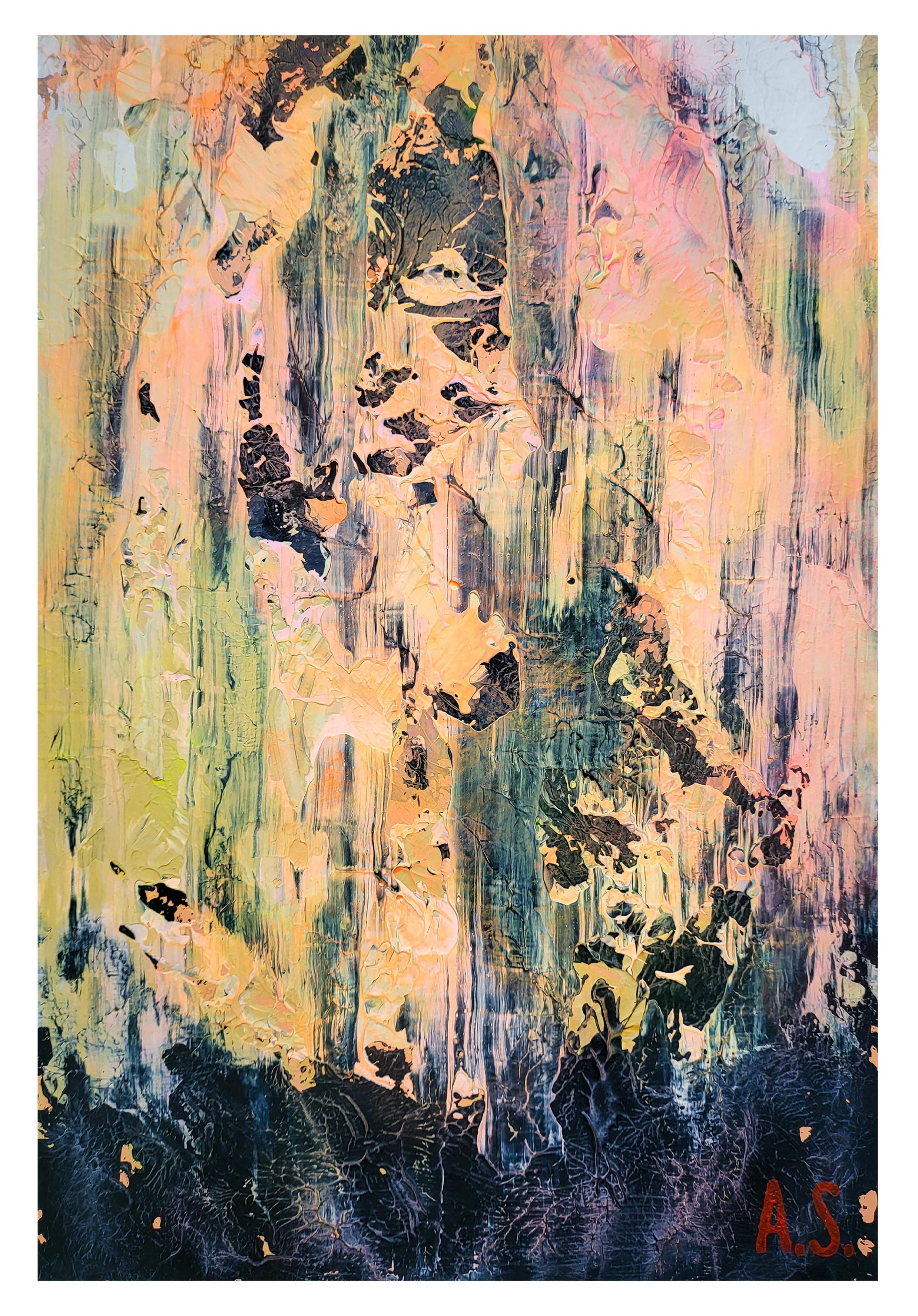 Resumen 2634 - Pintura abstracta en impasto a todo color