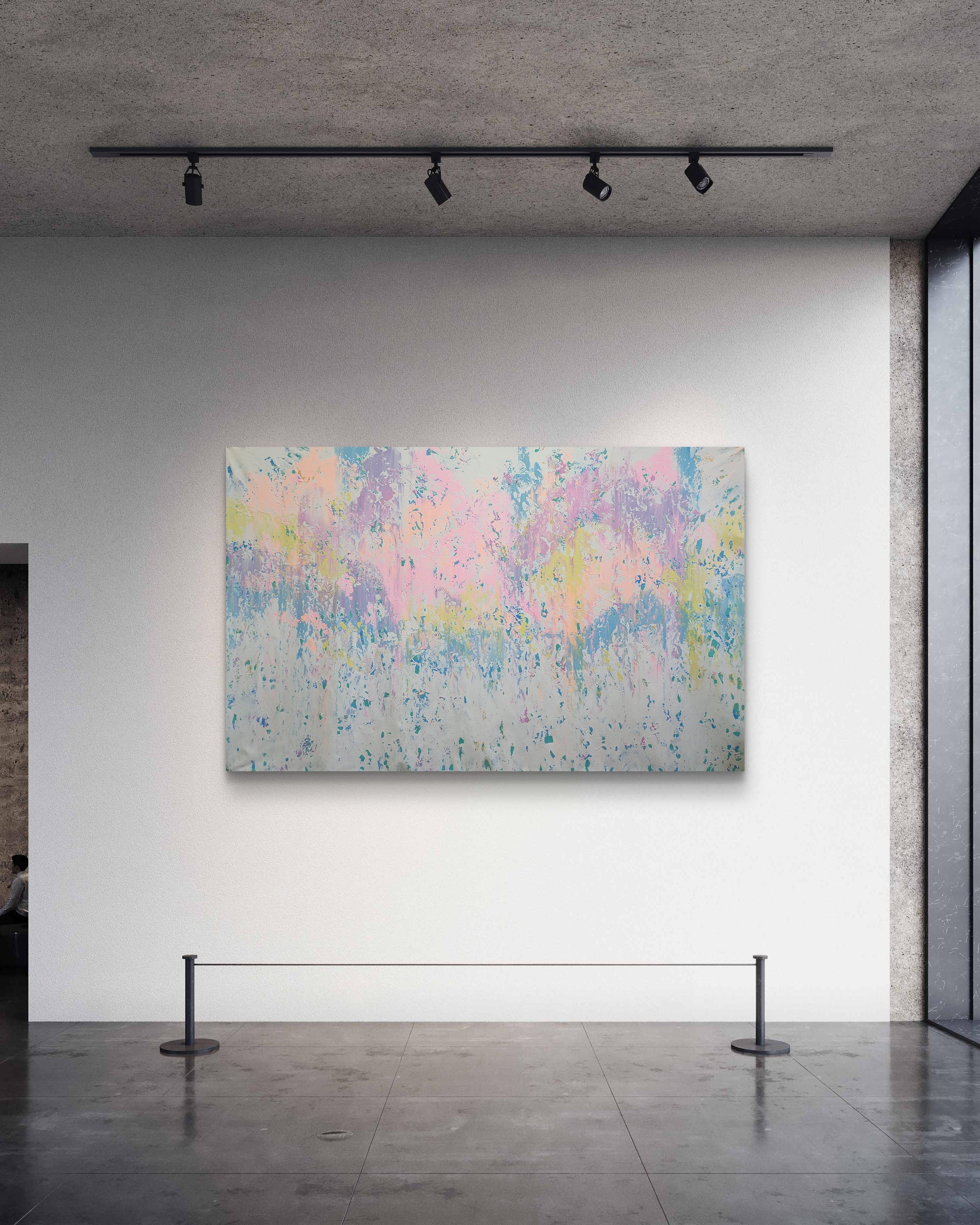 In questo dipinto ho sfruttato le qualità dinamiche ed evocative dei colori acrilici per scolpire un paesaggio vivido di emozioni ed espressioni. Il mio obiettivo era quello di catturare l'effimero gioco di luci e colori che ci ricorda la gioia e