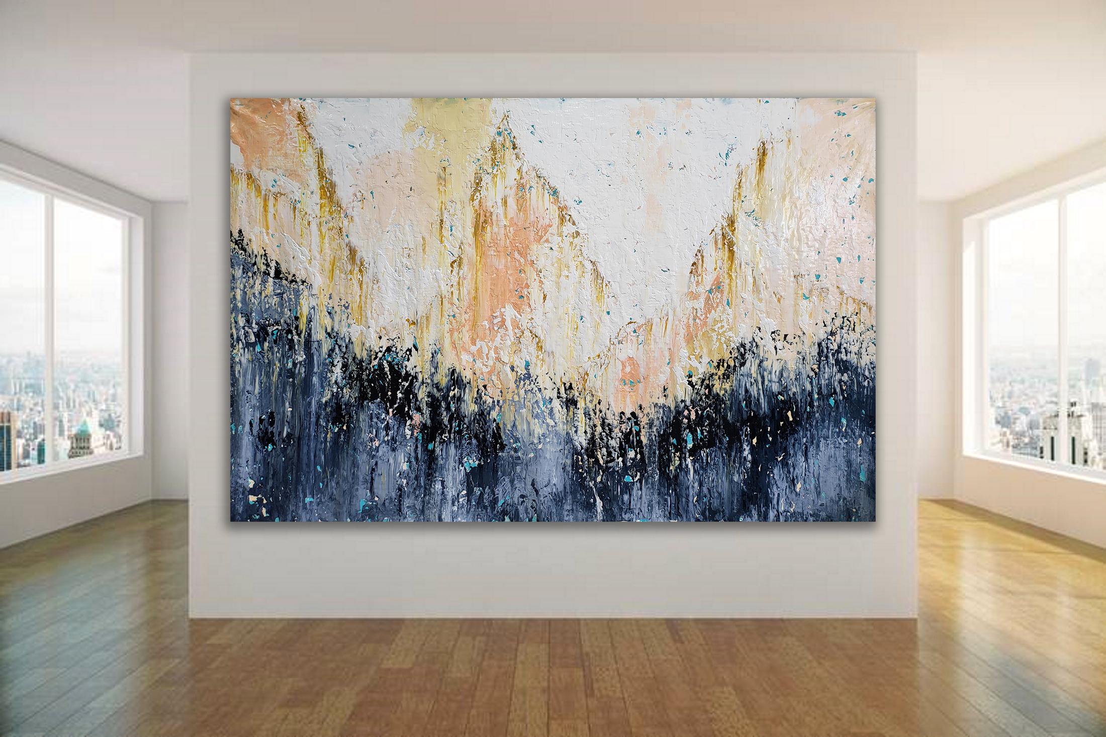 Abstract R 2508 - Gray Interior Painting by Alex Senchenko