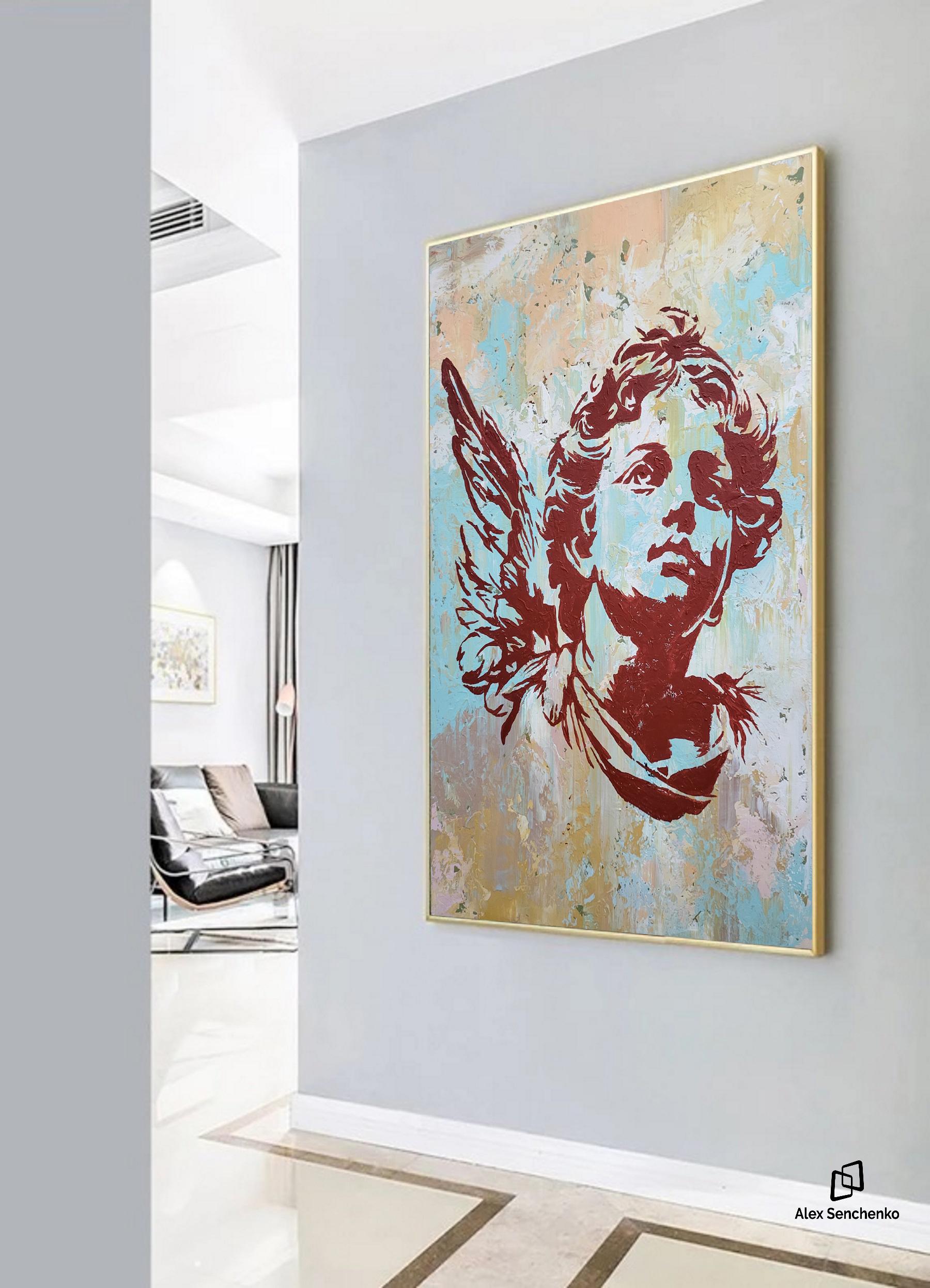 Echi del cielo - Abstract Painting Grigio di Alex Senchenko
