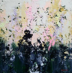Emergence - Quadro astratto di grandi dimensioni, pronto da appendere, su tela, 100x100cm