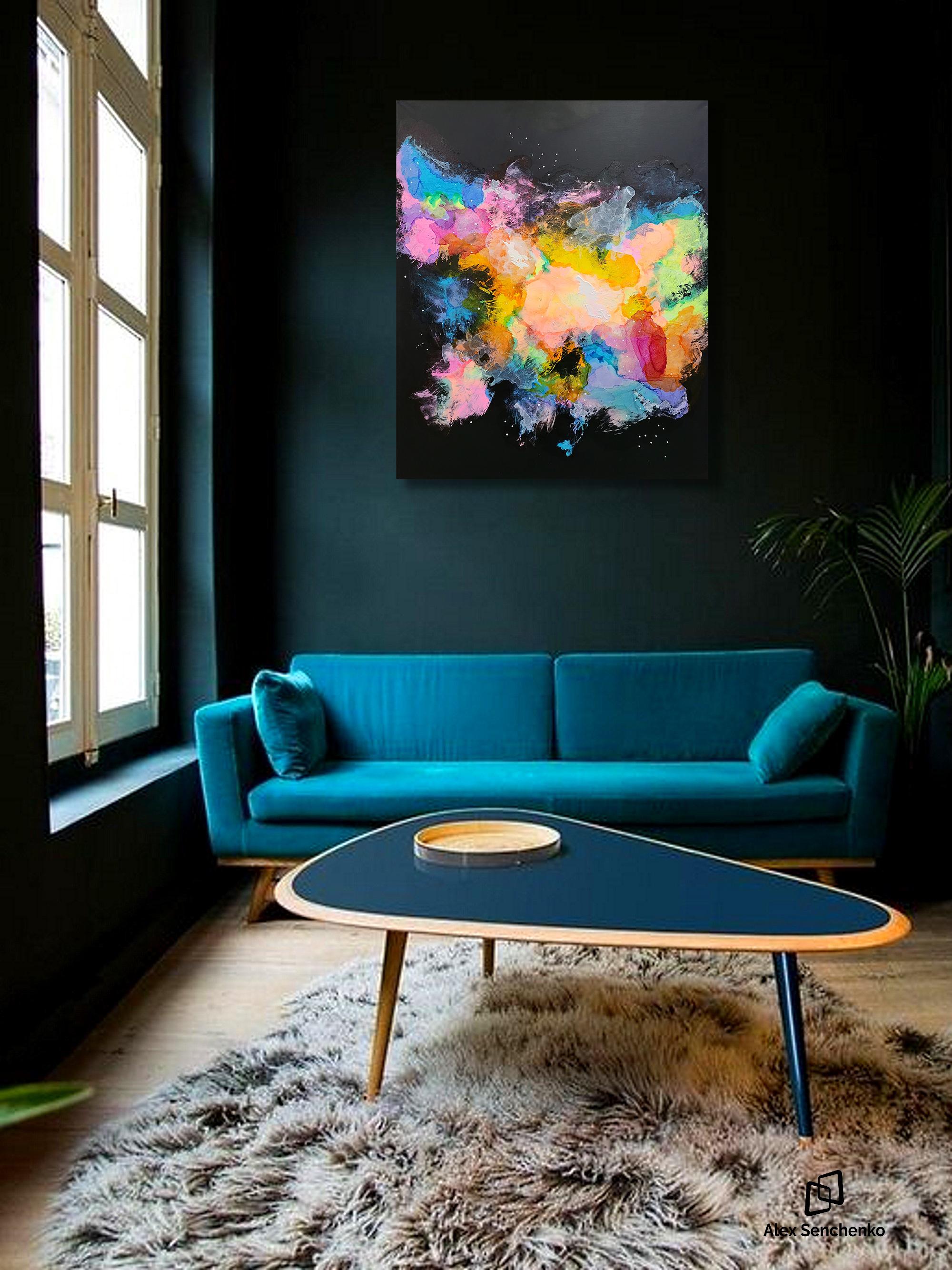 A great way to bring abstract colors into any room! This fine painting is an original piece of
artwork stretched on canvas that can be hung on the wall to make your wall looks
stunning. This artwork would look contemporary in any room to add