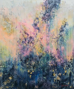 Frozen Dreams - Large Colorful Impasto Abstract Painting: 120x100cm
