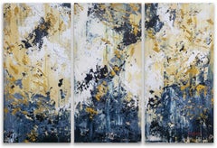 Golden Descent - Abstract Triptych, Acrylic on Canvas, 100x150cm
