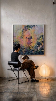Hidden Light - Impasto Colorful Textured Abstract Painting for living room .