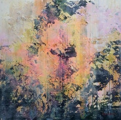 Hidden Light - Impasto Colorful Textured Abstract Painting for living room .