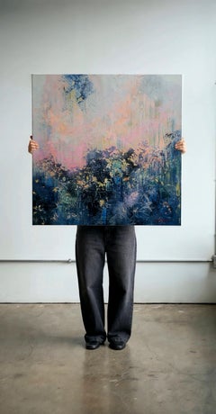Lake of Hope - Colorful Impasto Abstract Painting 100x100cm
