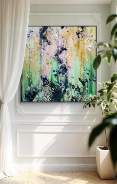 Schichten der Stille: Abstrakte Acrylmalerei auf Leinwand, 100x100 cm