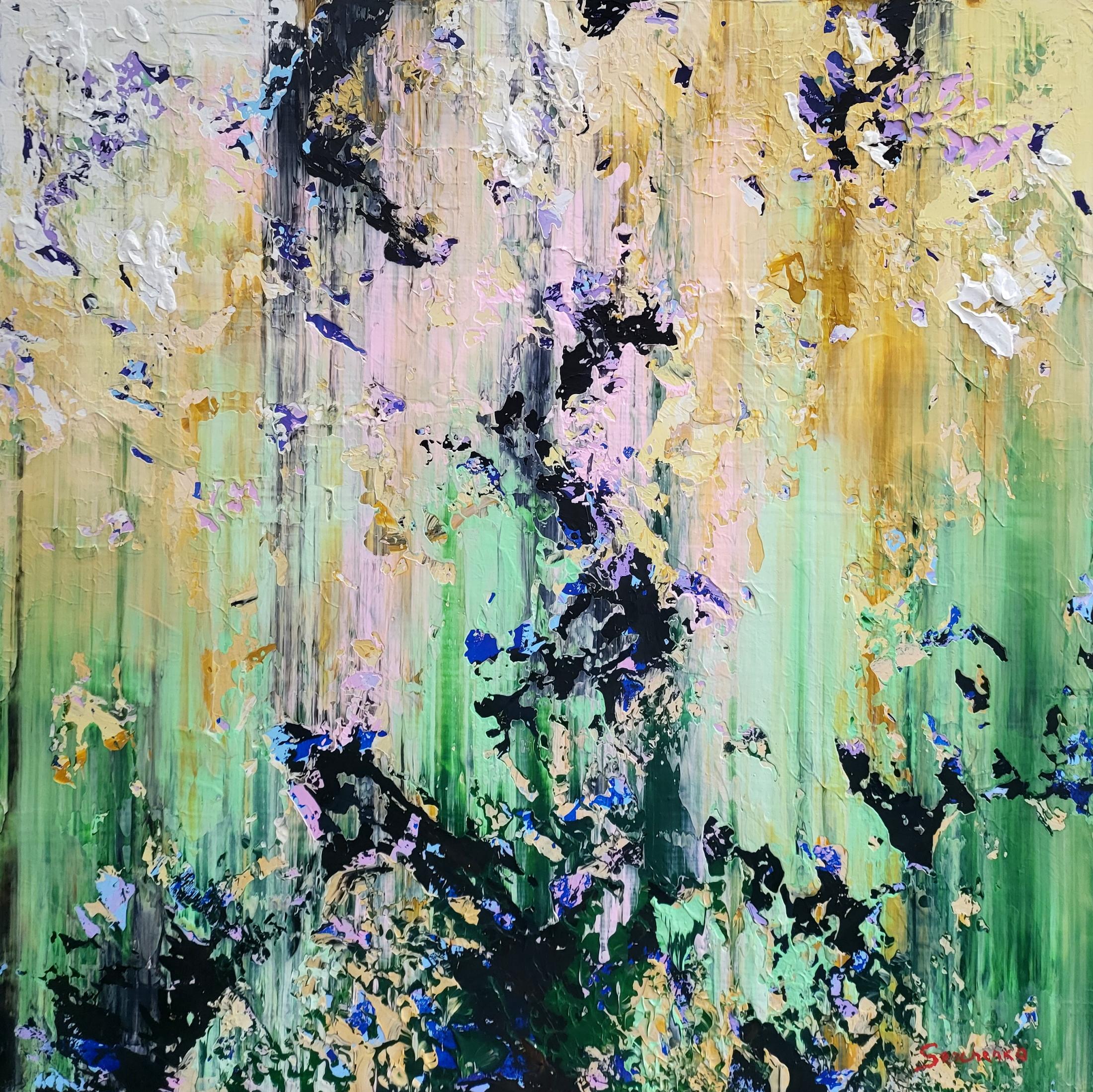 Layers of Silence: Abstract Acrylic Painting on Canvas, 100x100 cm