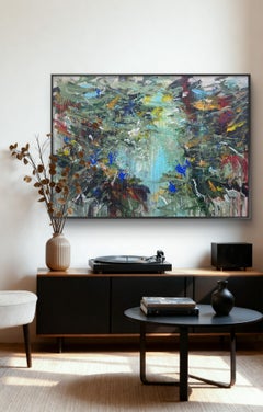 Aguas Primigenias - Pintura Acrílica, Expresionismo Abstracto, 140x95 cm