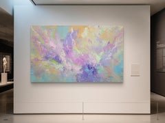 Sakura Mist - Abstract Painting, Acrylic on Canvas, 120x200 cm, New