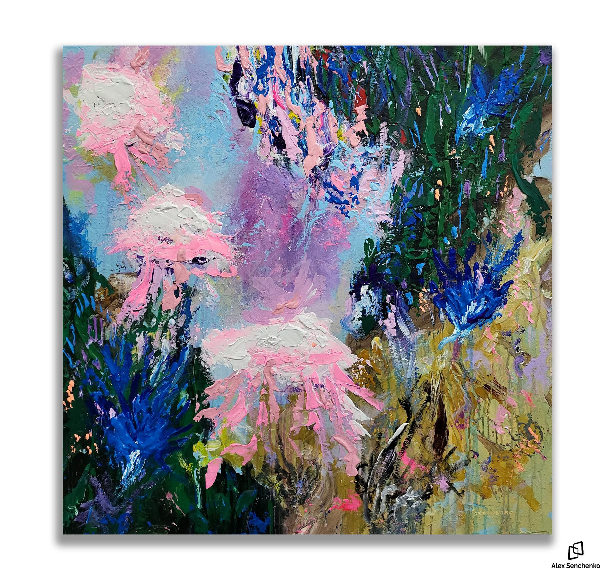 The Colour Within - Gray Abstract Painting by Alex Senchenko