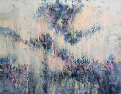 Twilight Whispers: Large Abstract Impasto Acrylic Painting on Canvas: 200x150cm.