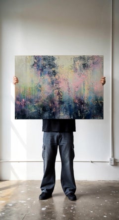 Velvet Illusion - Large Colorful Impasto Abstract Painting: 120x100cm