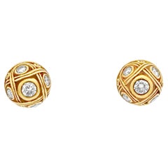 Alex Sepkus 0.27 Carat Total Round Cut Diamond Stud Earrings in Yellow Gold