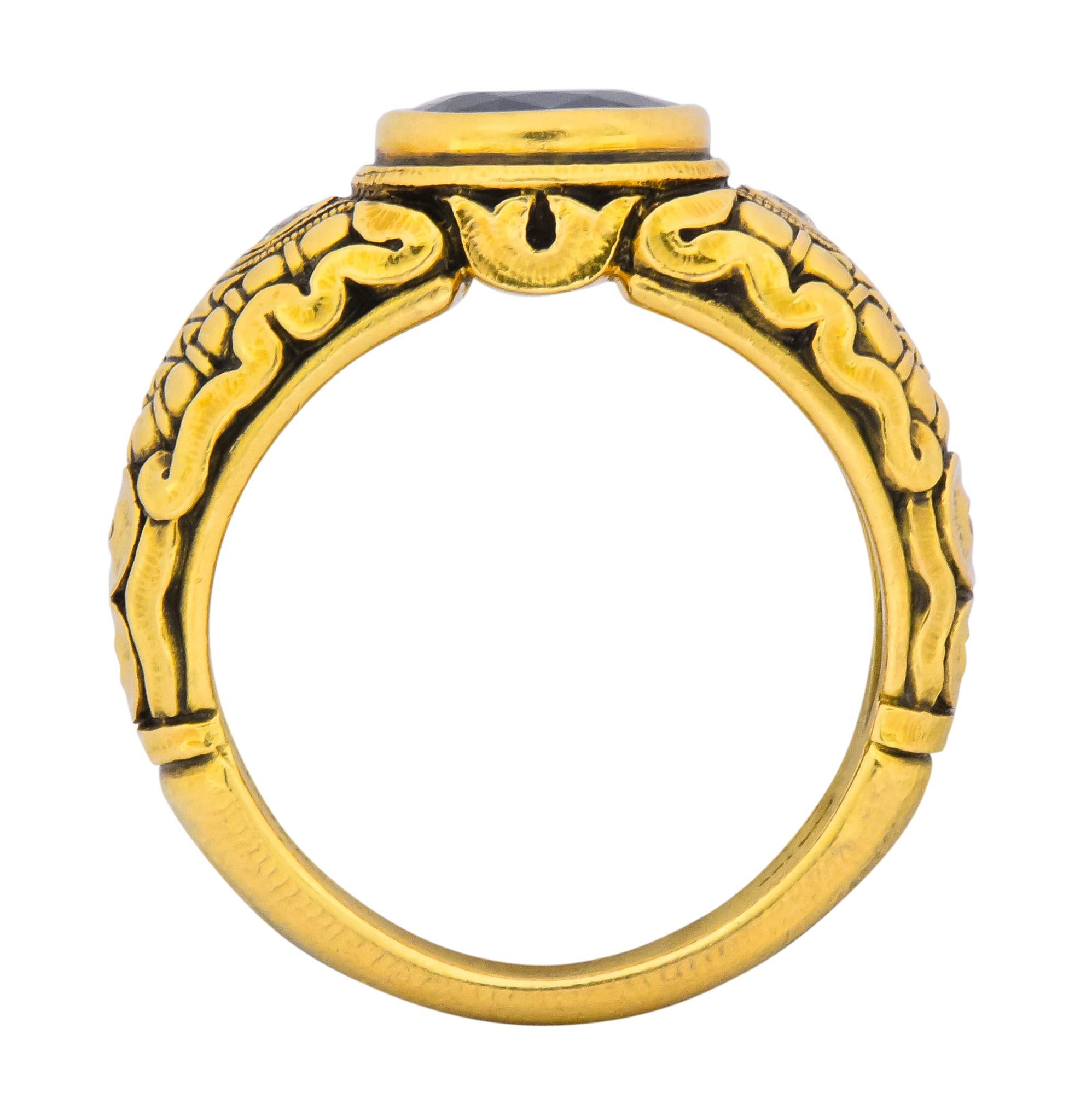 Alex Sepkus 1.58 Carat Sapphire Diamond 18 Karat Gold Dragon Ring 1