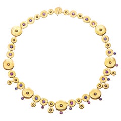 Alex Sepkus 18 Karat Gold, Sapphire and Diamond Orchard Collar Necklace