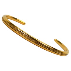 Alex Sepkus 18 Karat Yellow Gold Patterned Cuff w Sapphire Enhancements