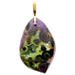 tasmanite Alex Sepkus 18 Karat Yellow Gold Sticks and Stones Pendant with Wavelite