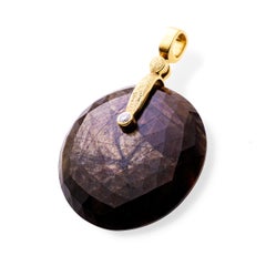 Alex Sepkus 18k Gold and Diamond Sticks and Stones Pendant w/ Trapiche Sapphire