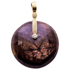Alex Sepkus 18k Gold and Diamond Sticks and Stones Pendant w/ Trapiche Sapphire