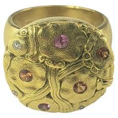 Alex Sepkus 18K Saphir Diamond Summer Flowers Dome Ring Taille 6.25-6.5 #23410 Alex Sepkus 18K Saphir Diamond Summer Flowers Dome Ring Taille 6.25-6.5 #23410