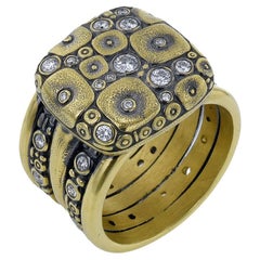 Anello combinato Alex Sepkus in oro giallo 18 carati con diamanti