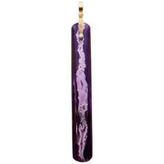 Alex Sepkus 18k Yellow Gold Sticks and Stones Pendant with Purple Passion Agate