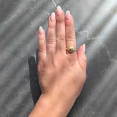 Alex Sepkus 2000's Diamond 18 Karat Yellow Gold Water Lilies Dome Ring