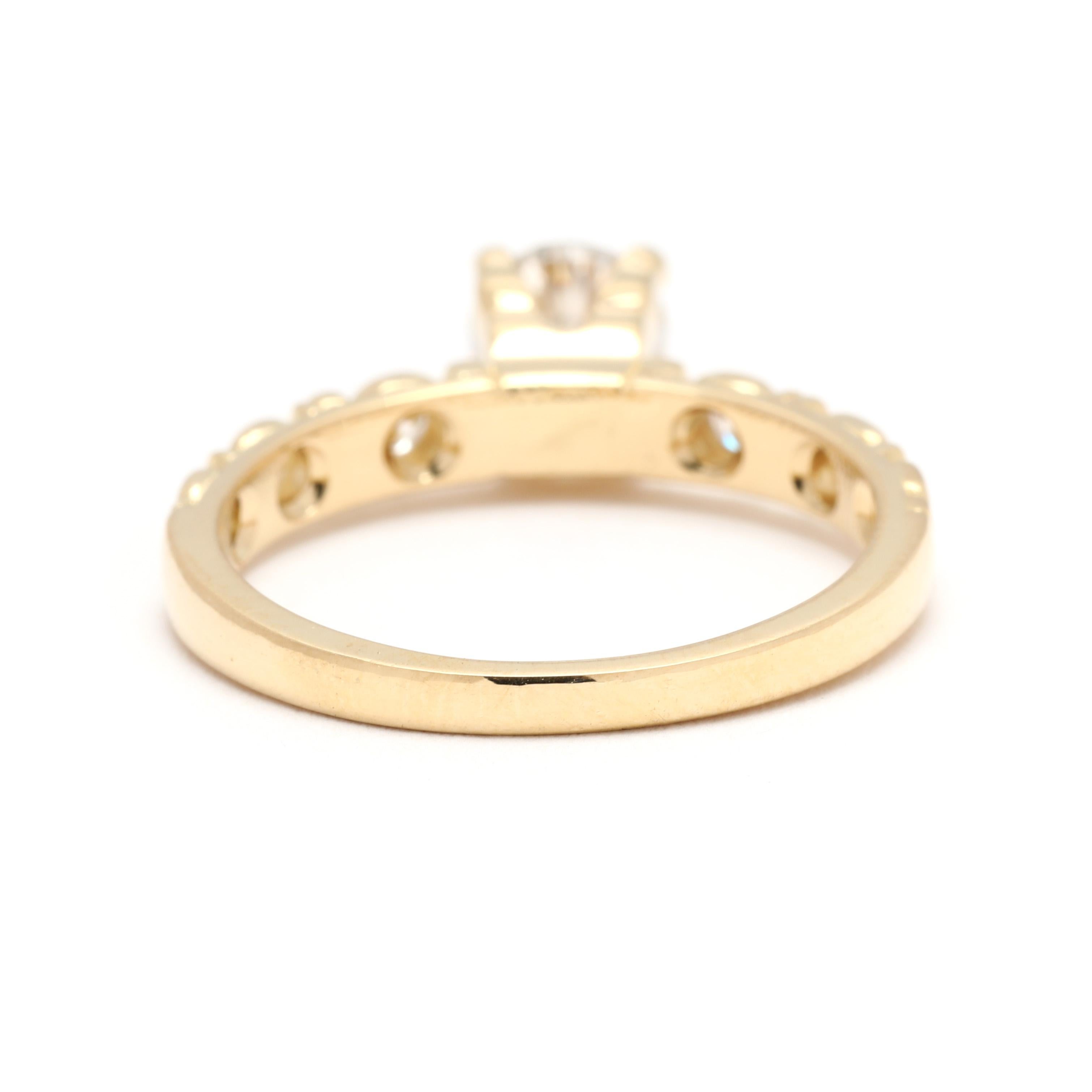 Alex Sepkus .78ctw Diamant-Verlobungsring, 18k Gelbgold, Ring Größe 6,25 (Rundschliff)
