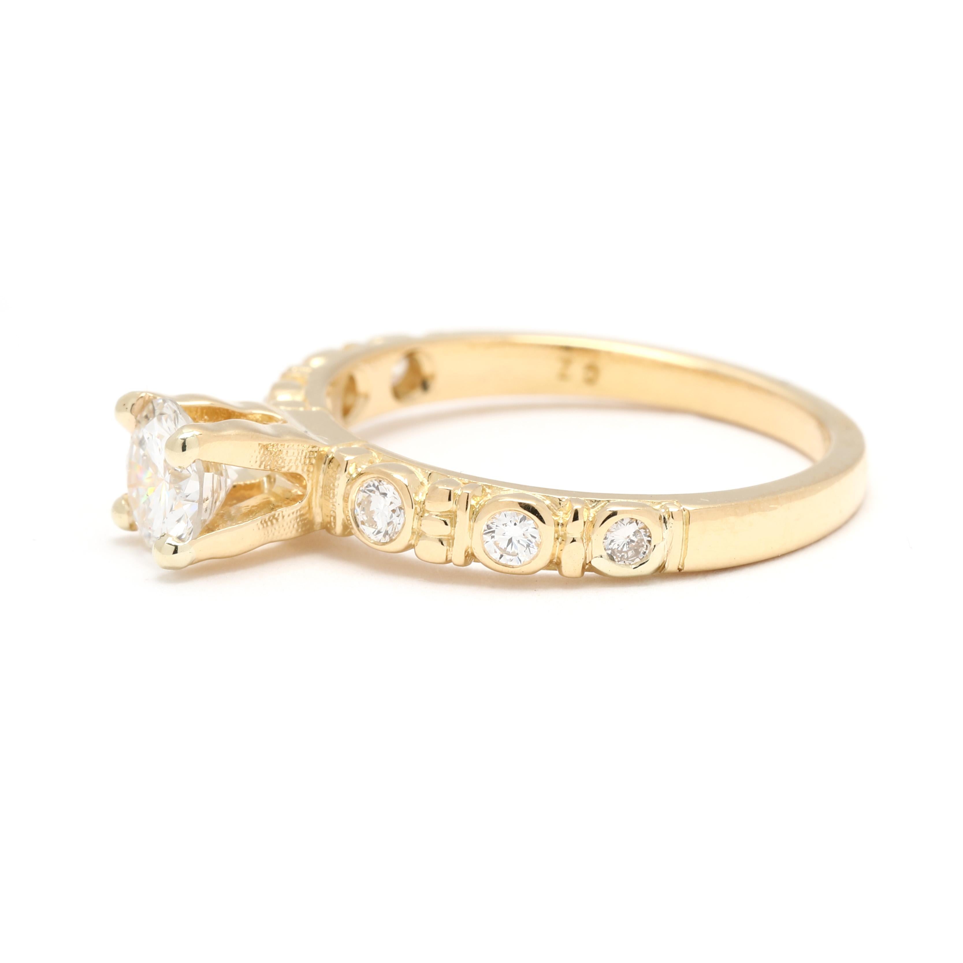 Alex Sepkus .78ctw Diamant-Verlobungsring, 18k Gelbgold, Ring Größe 6,25 im Zustand „Gut“ in McLeansville, NC