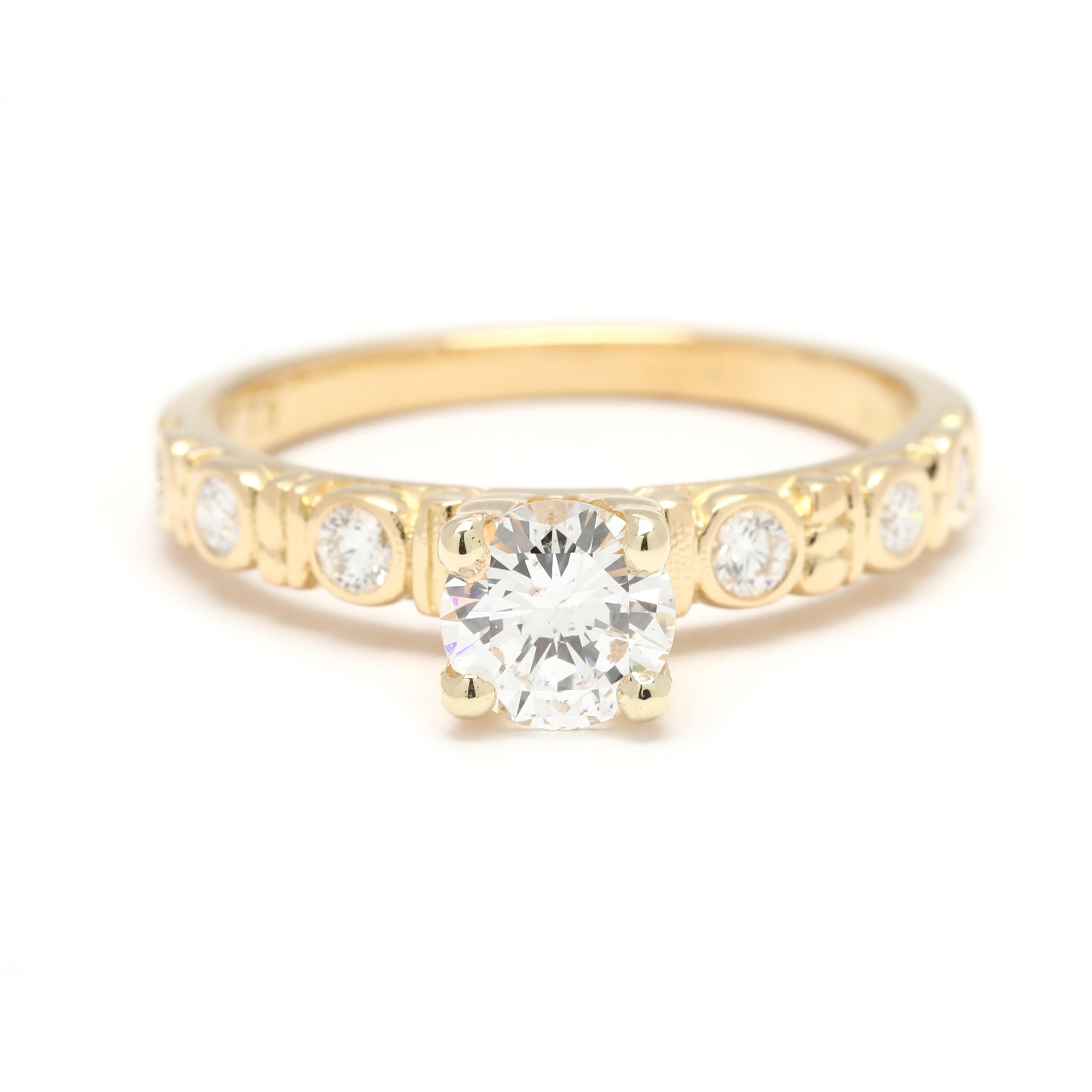 Alex Sepkus .78ctw Diamant-Verlobungsring, 18k Gelbgold, Ring Größe 6,25