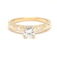 Alex Sepkus .78ctw Diamant-Verlobungsring, 18k Gelbgold, Ring Größe 6,25