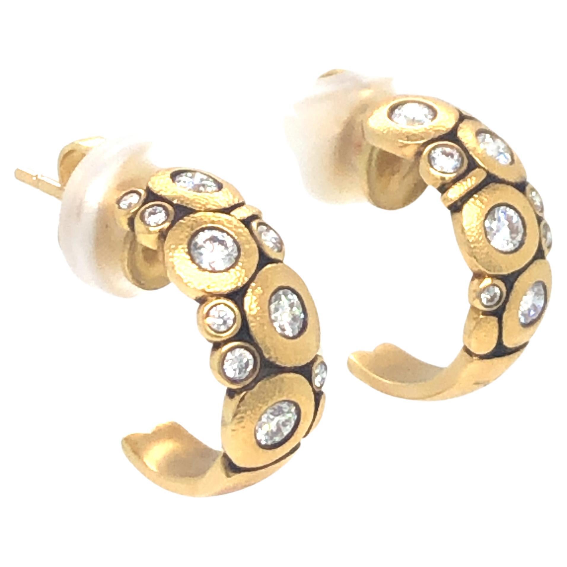 Alex Sepkus 'Candy' Diamond Earrings 18K Yellow Gold For Sale