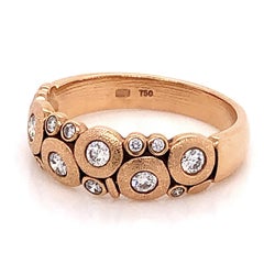 Alex Sepkus "Candy" Dome Ring with Brilliant White Diamonds in 18 Karat Gold