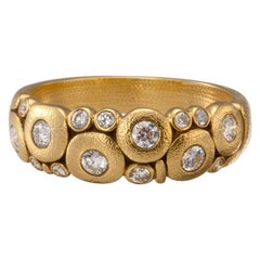 Used Alex Sepkus "Candy" Dome Ring with Brilliant White Diamonds in 18 Karat Gold