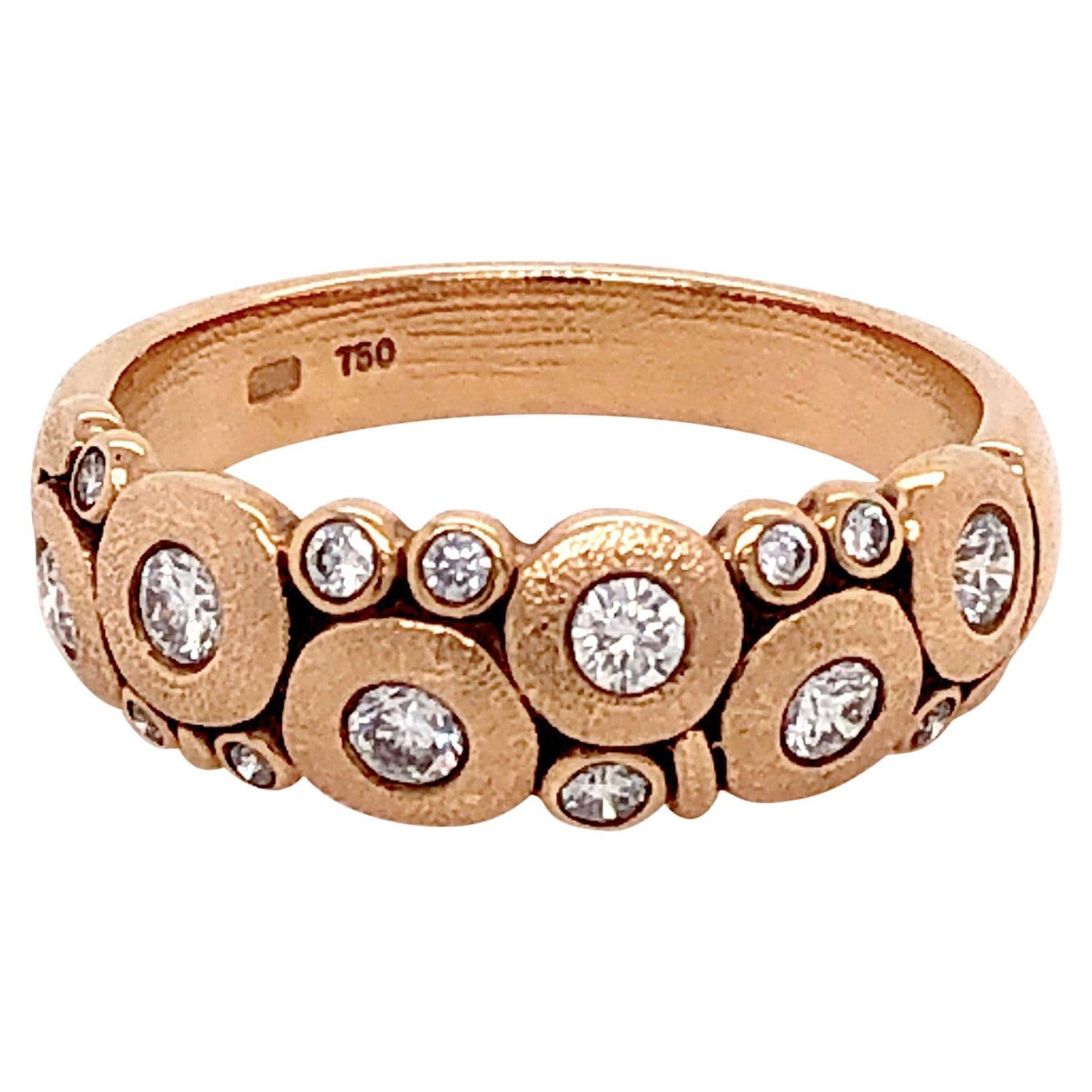 For Sale:  Alex Sepkus "Candy" Dome Ring with Brilliant White Diamonds in 18 Karat Gold