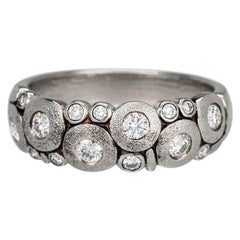 Anello a cupola "Candy" di Alex Sepkus con diamanti bianchi brillanti in platino anticato