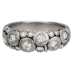 Used Alex Sepkus "Candy" Dome Ring with Brilliant White Diamonds in Antiqued Platinum