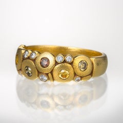Alex Sepkus "Candy" Dome Ring with Natural Color Diamonds in 18 Karat Gold