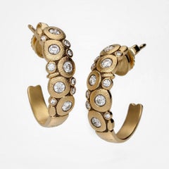 Alex Sepkus "Candy" Large Hoop Earrings with Diamonds in 18 Karat Yellow Gold