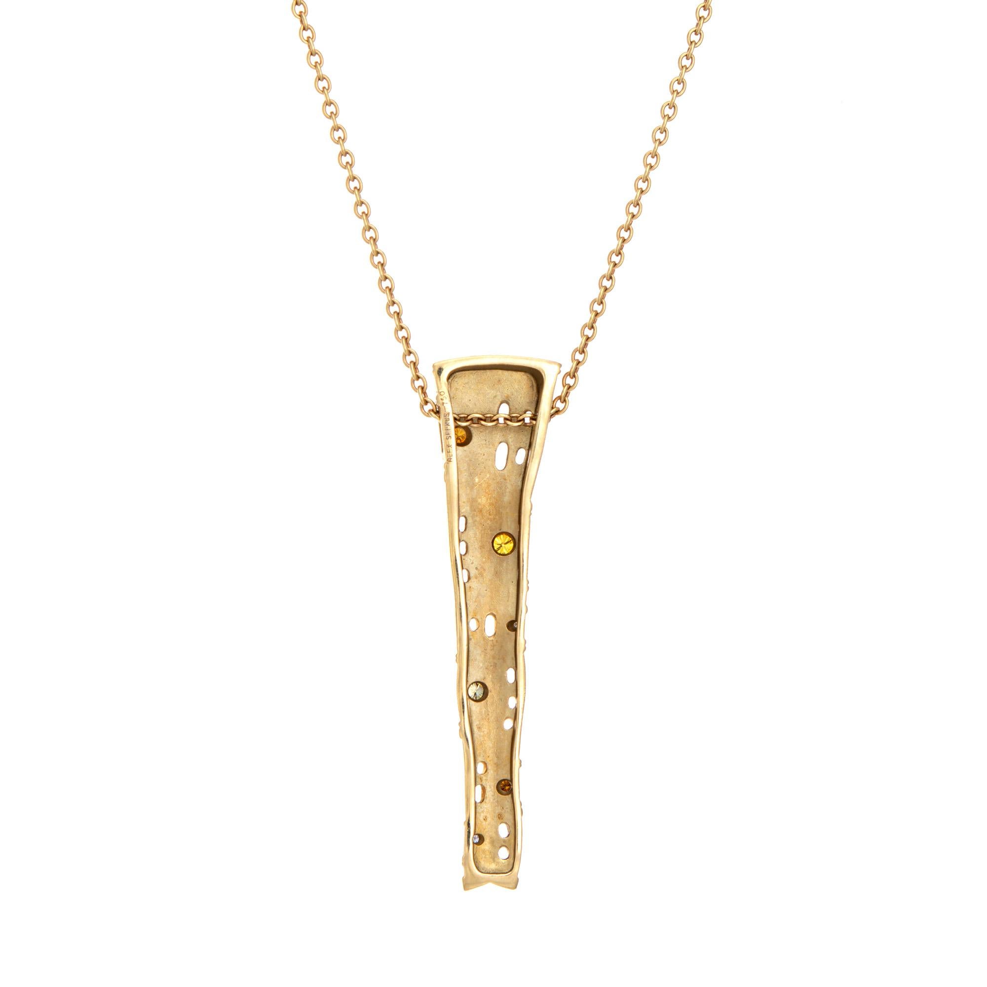Contemporary Alex Sepkus Colored Diamond Pendant Necklace Estate 18k Yellow Gold Jewelry For Sale