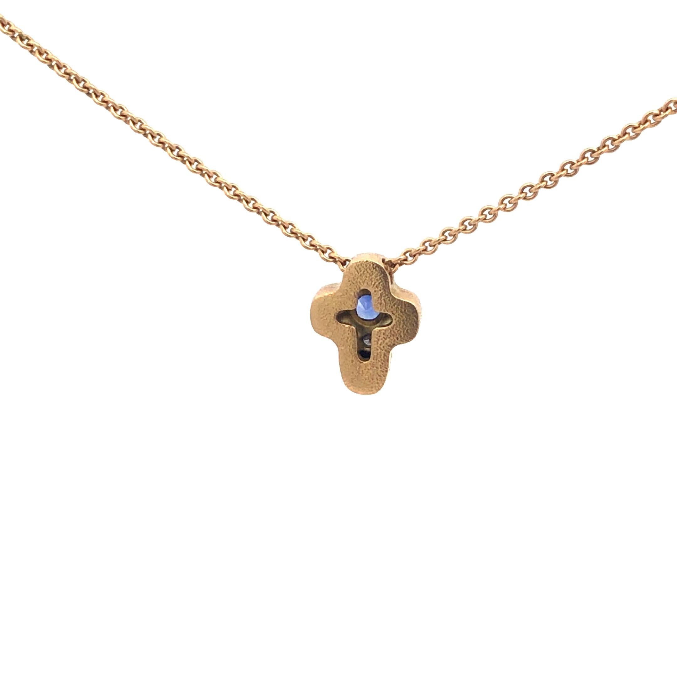 Taille ronde Alex Sepkus Pendentif « Rose » en or jaune 18 carats en vente