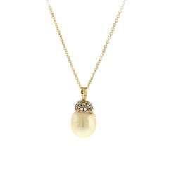 Alex Sepkus Diamond and Golden South Sea Pearl Pendant