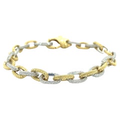 Alex Sepkus Ovales Diamant-Gliederarmband aus Platin und 18 Karat Gelbgold